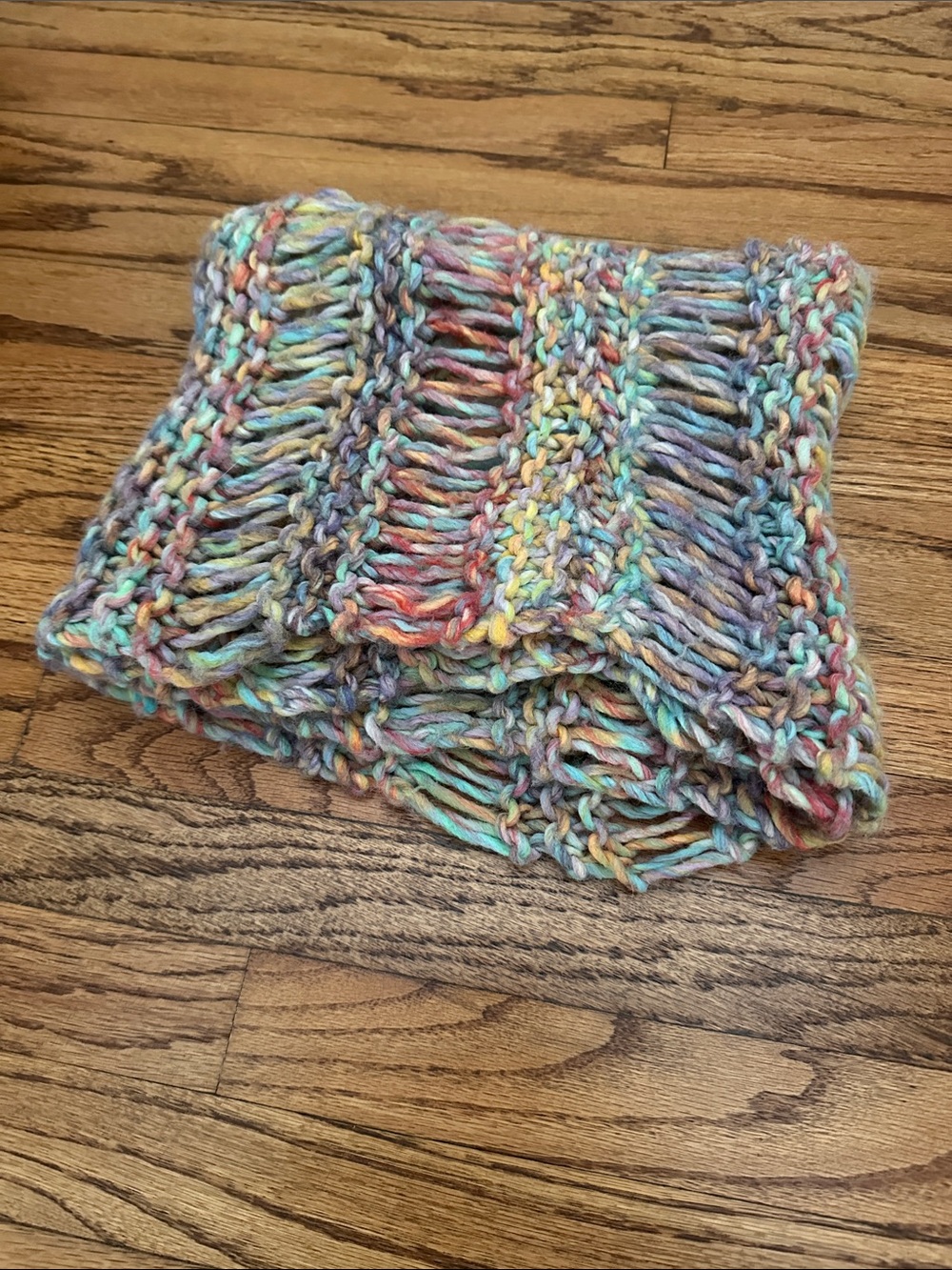 American Eagle Rainbow-Knit 🌈 Cowl Neck Infinity Scarf